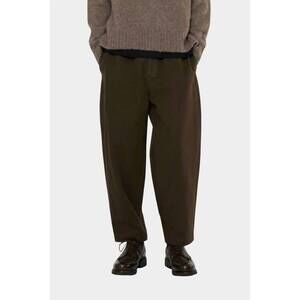 NEW 7115 BY SZEKI signature elastic pull-up trousers in taupe brown